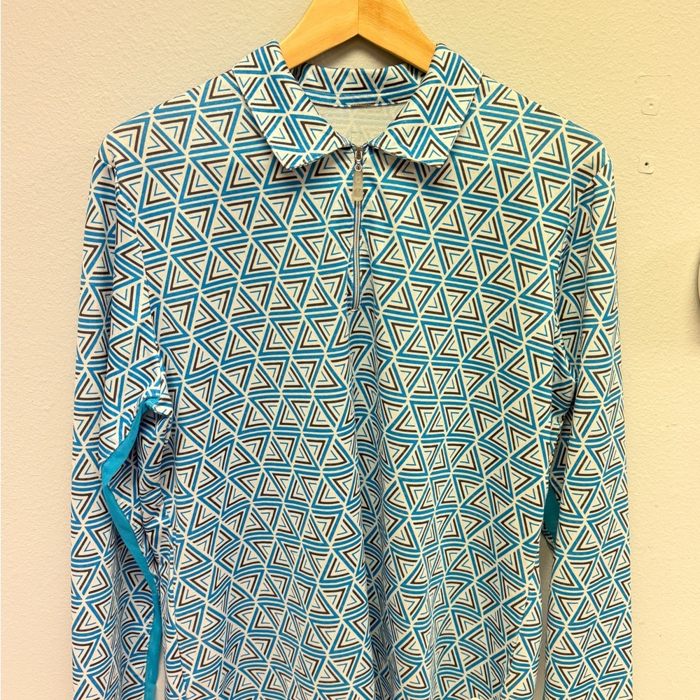 Geometric Blue Women's Top